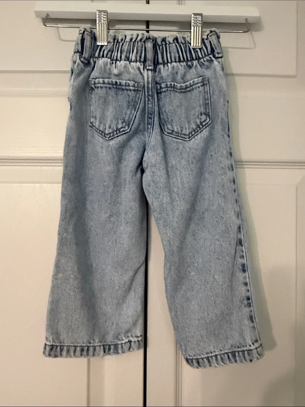 Disney Jeans With  Minnie Pluto & Mickey Embroidered Faces On Leg Size 2T
